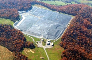 Aerial photograph of the Maxey Flats Disposal Site in Hillsboro, Ky., by Thomas Stewart.